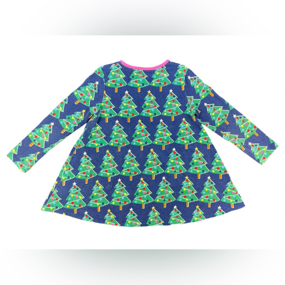 MINI BODEN Printed Jersey Pocket Tunic with Christmas Trees- 6-7Y - Picture 4 of 4